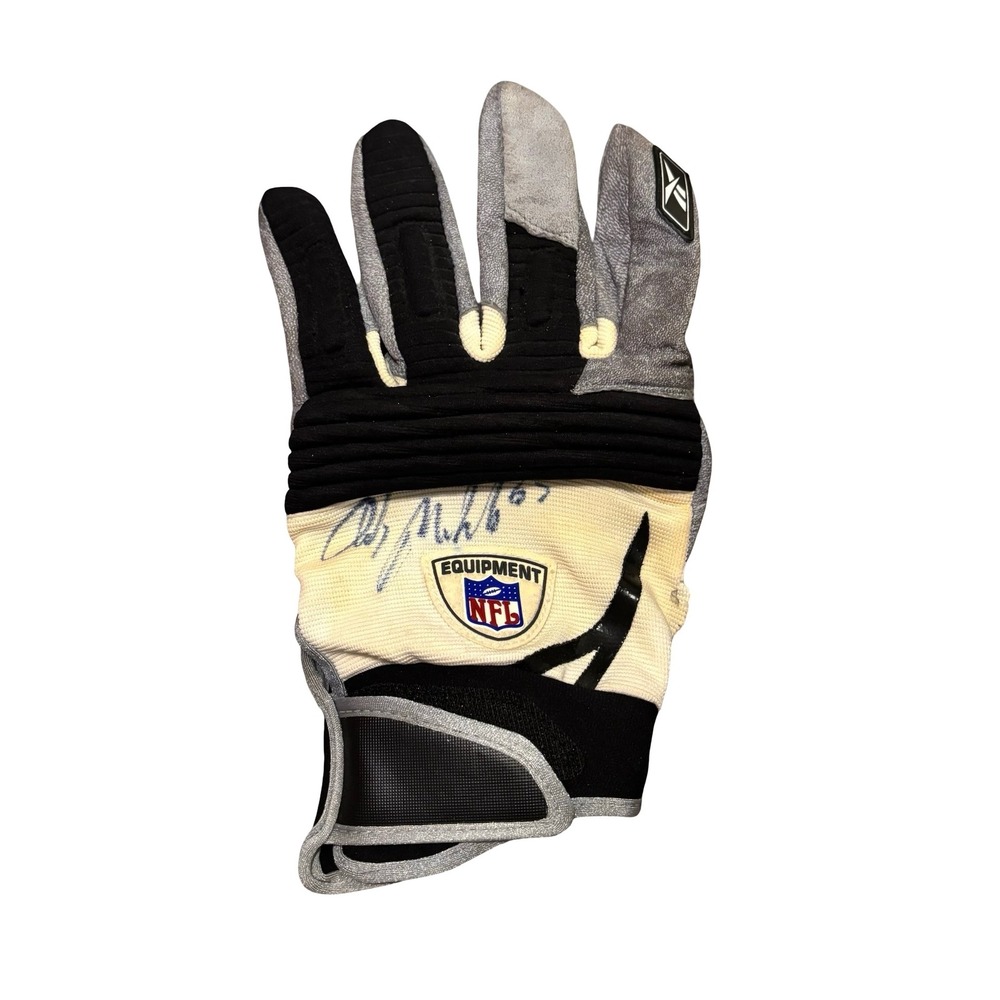 Reebok NFL Andy McCollum Signed Autographed Football‎ Glove Single White